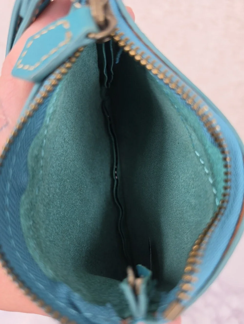Born Turquoise Leather Wristlet Wallet Small
